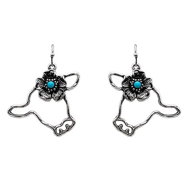 Cow Sunflower Earrings
