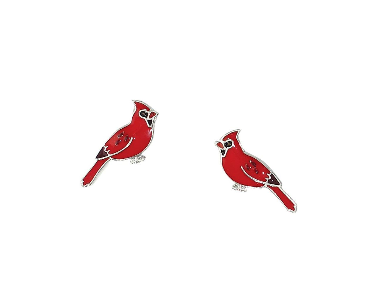 Cardinal Bird Stud Earrings