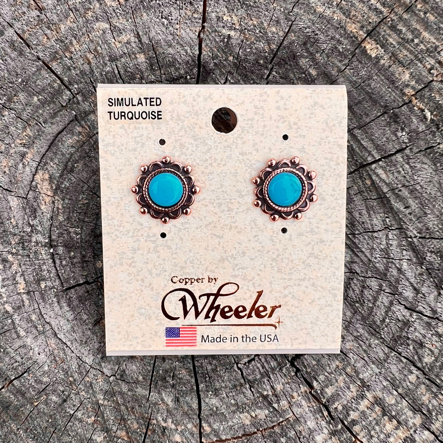 Large Copper Turquoise Studs