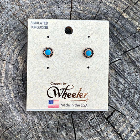Small Copper Turquoise Studs