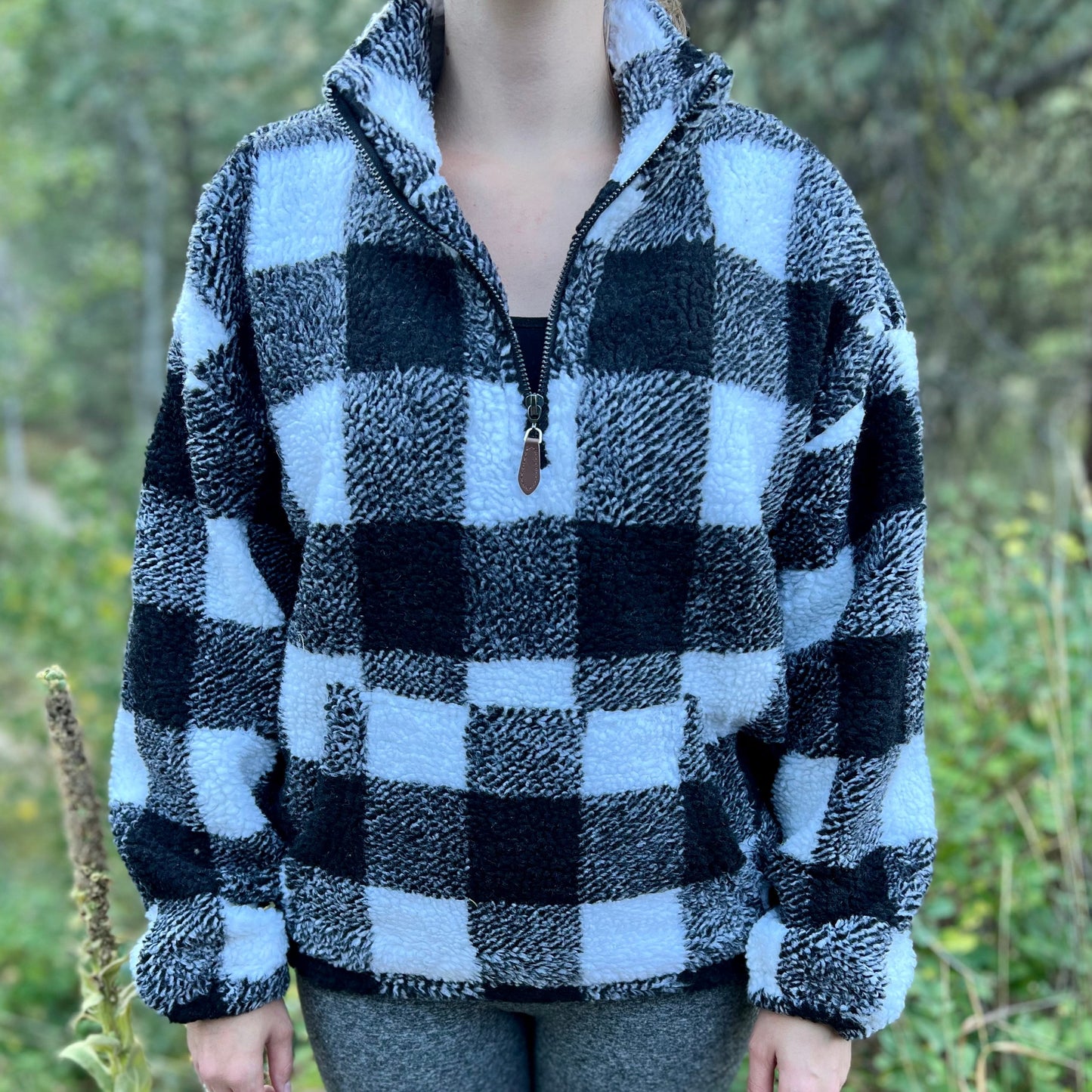 Plaid Quarter Zip Pullover