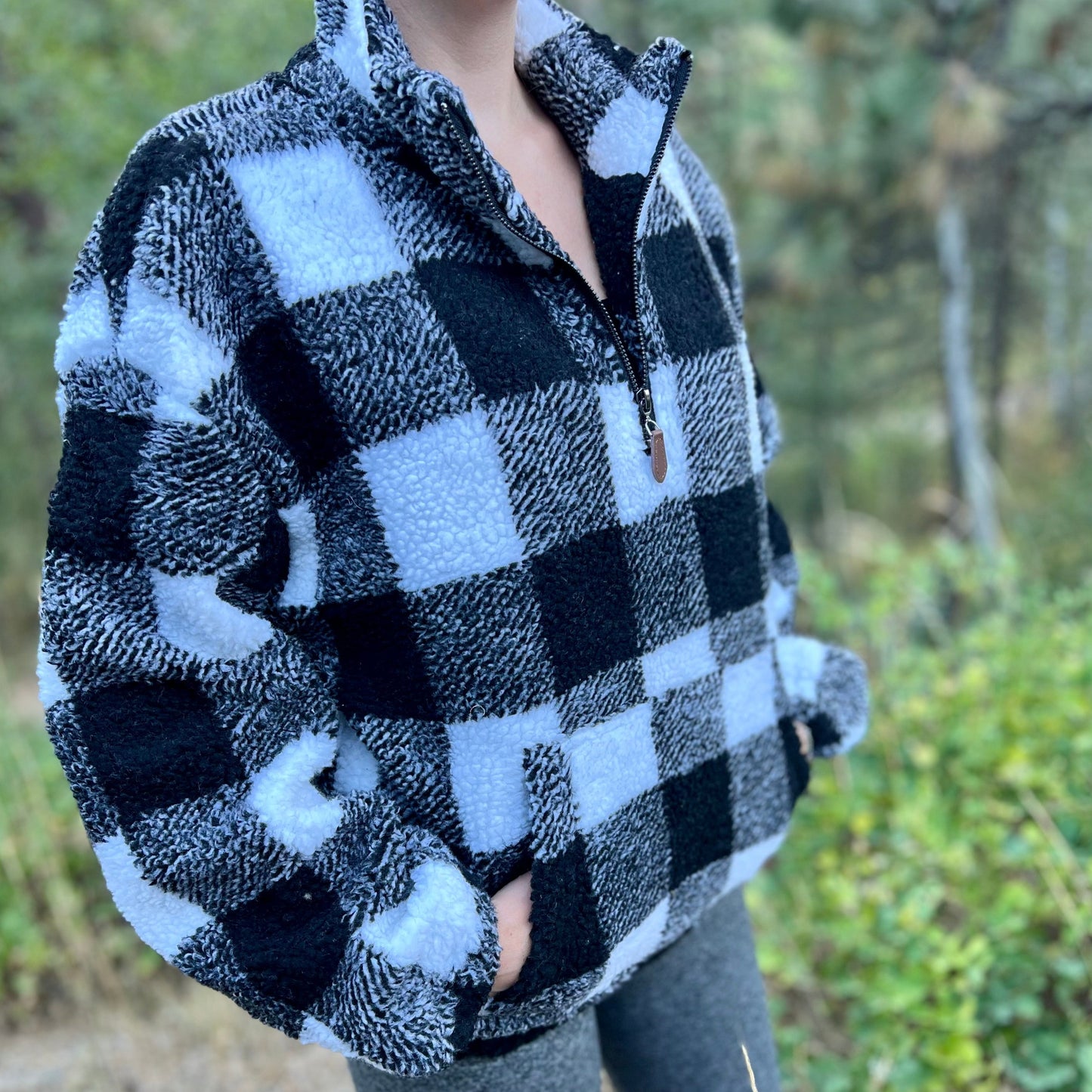Plaid Quarter Zip Pullover