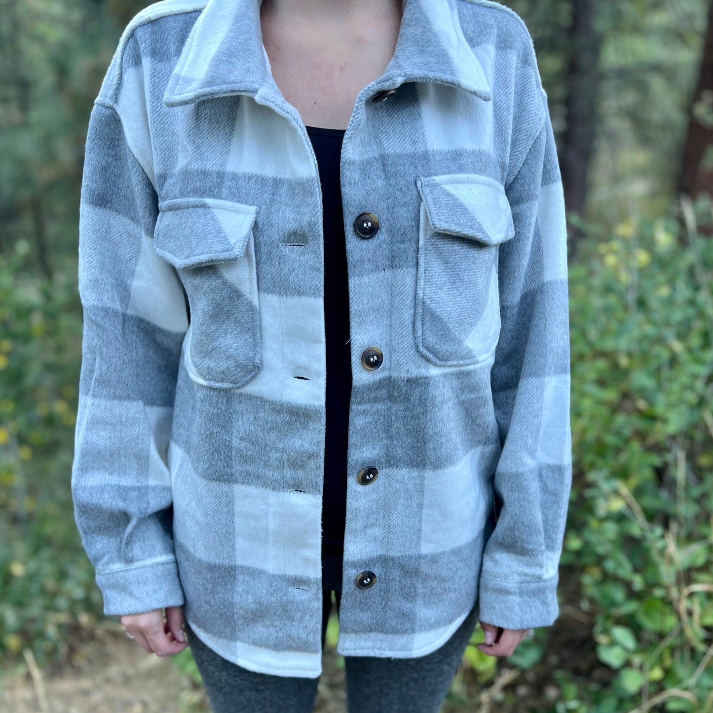 Grey Plaid Shacket