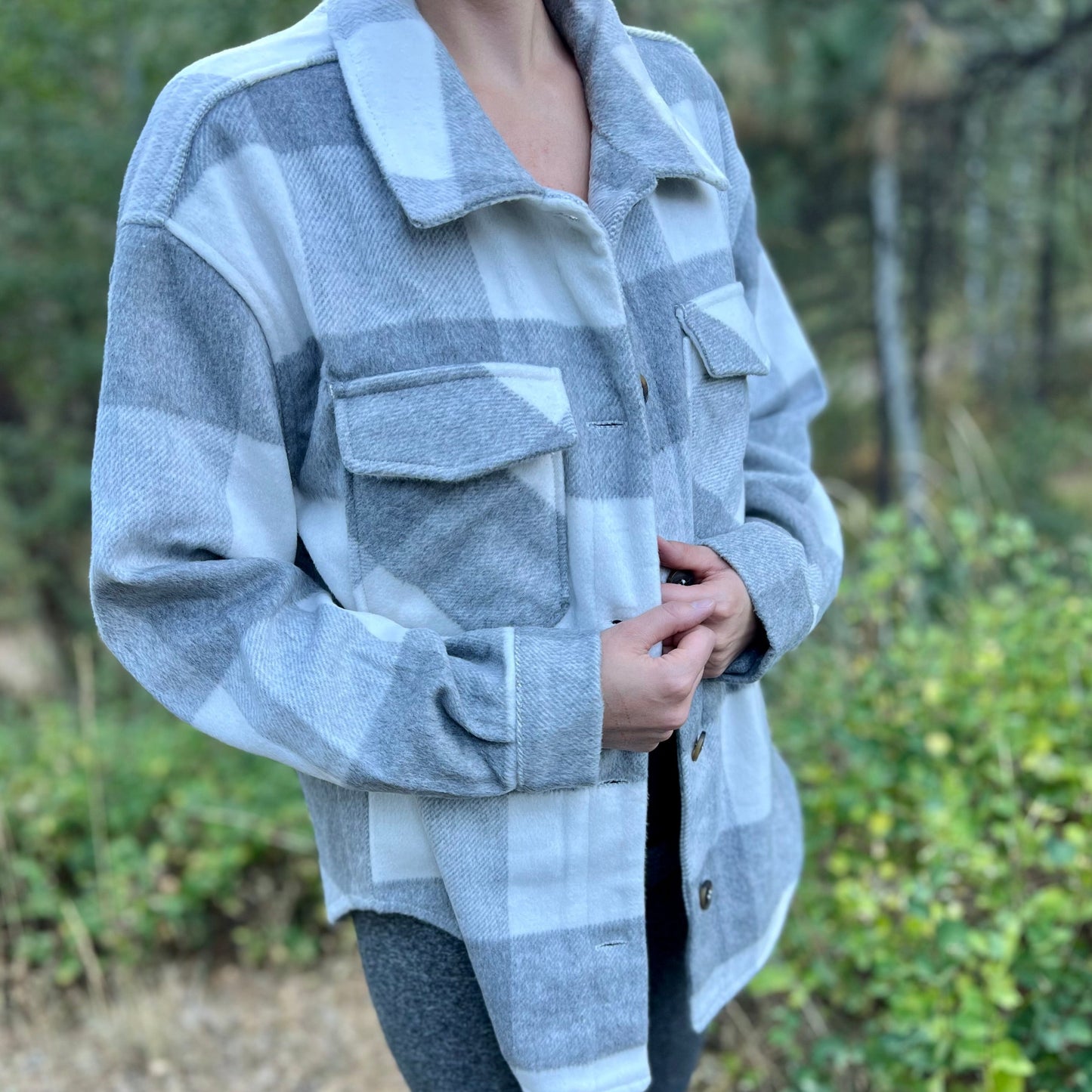 Grey Plaid Shacket