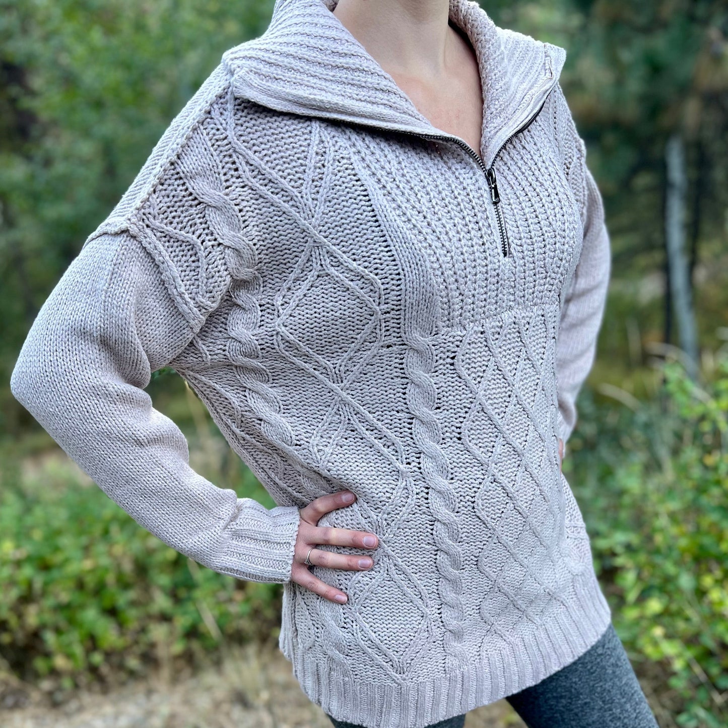 Cable Knit Tunic Sweater