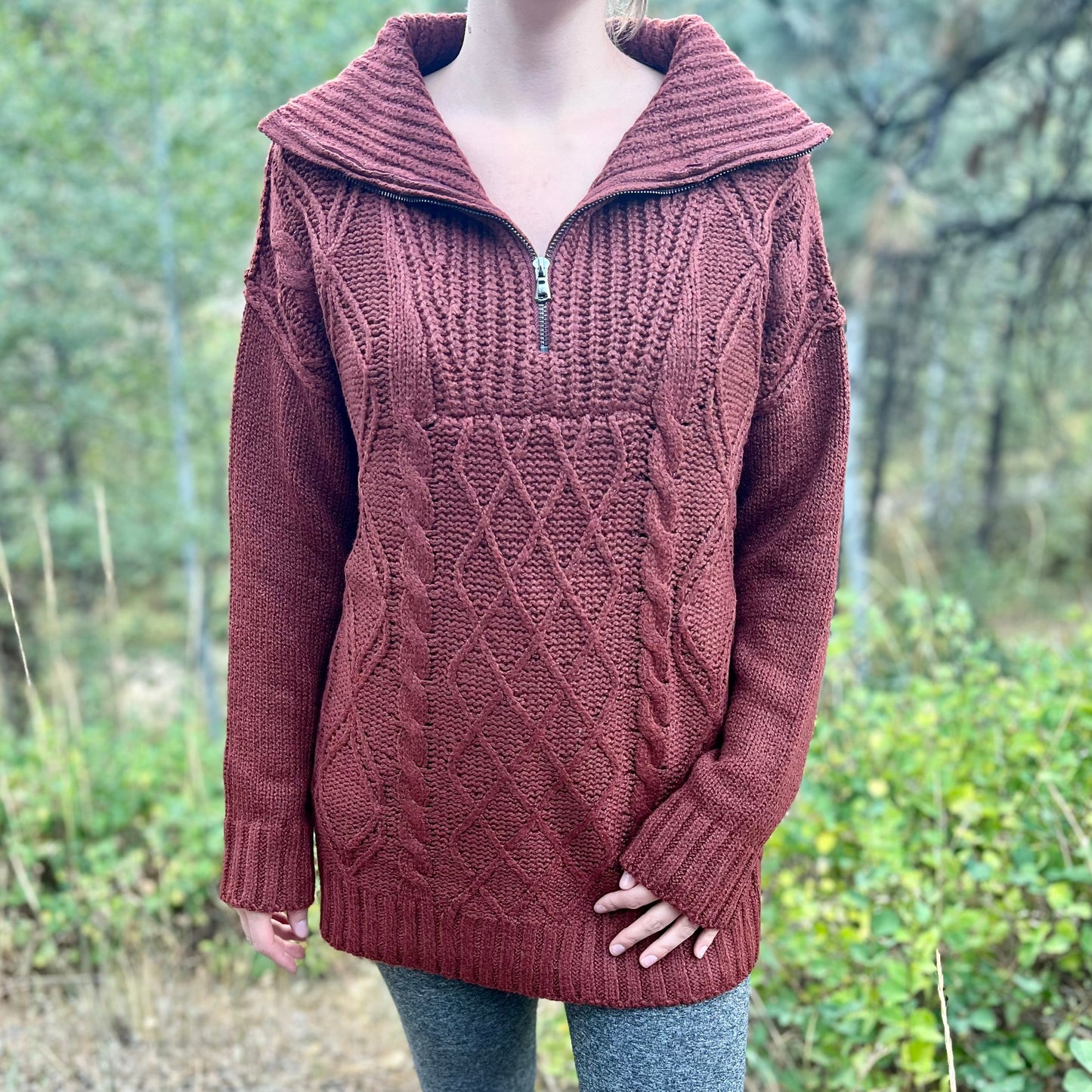 Cable Knit Tunic Sweater