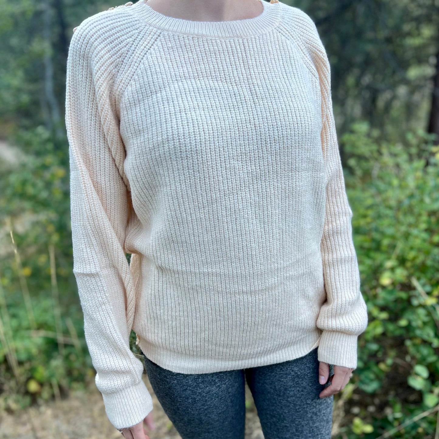 Crochet Back Sweater