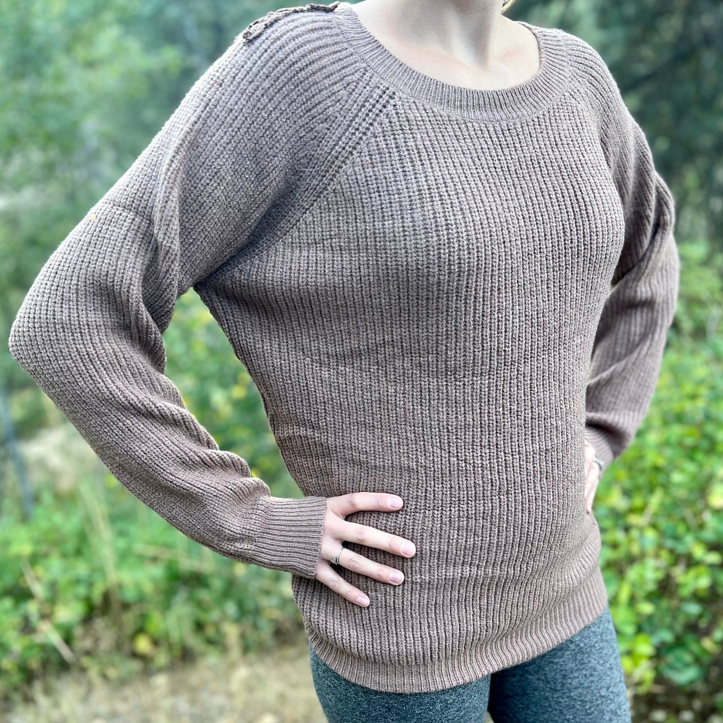 Crochet Back Sweater