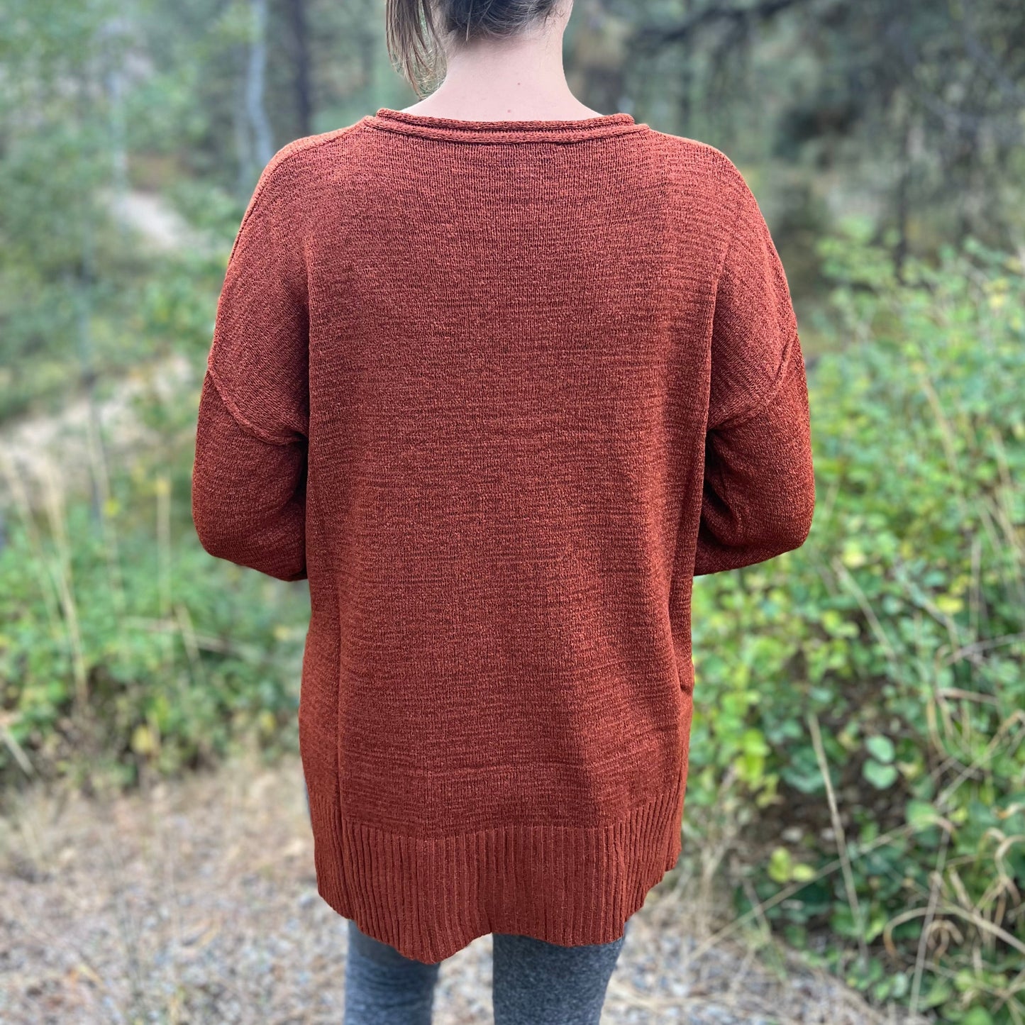 V-Neck High Low Sweater