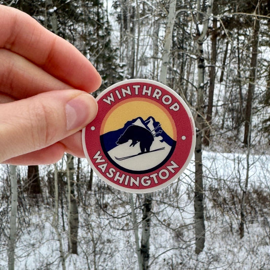Skiing Bear Sticker