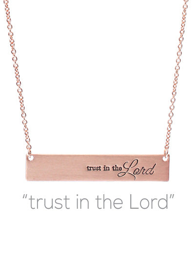 Trust In The Lord Bar Necklace