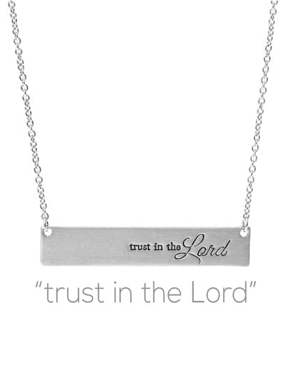 Trust In The Lord Bar Necklace