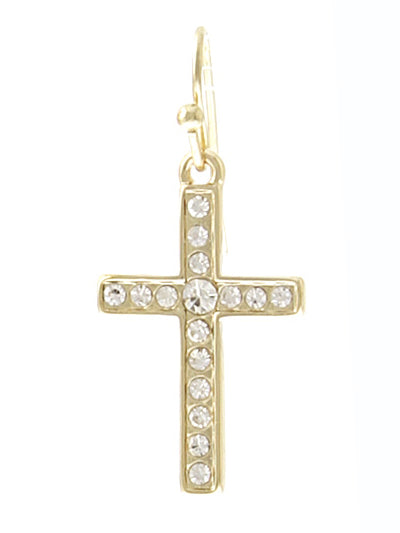 Dainty Dangly Rhinestone Cross Earrings