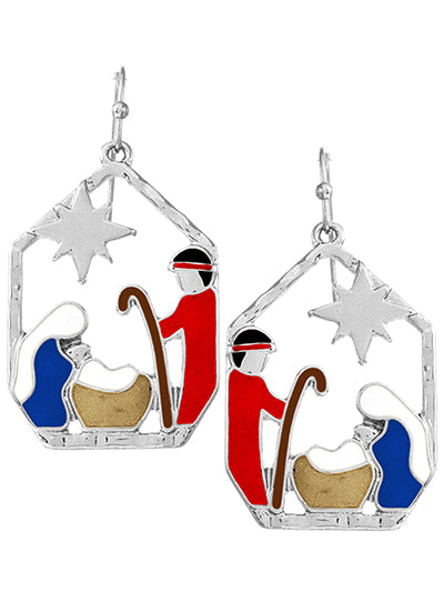 Nativity Christmas Earrings