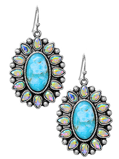 Western Stone and Rhinestone Earrings