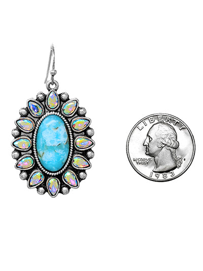 Western Stone and Rhinestone Earrings