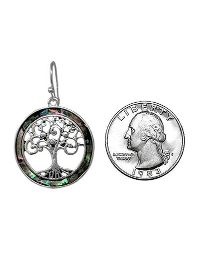 Tree of Life Abalone Earrings
