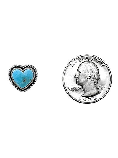 Western Stud Heart Turquoise Earrings