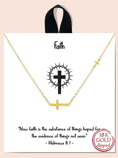 Double Cross Necklace