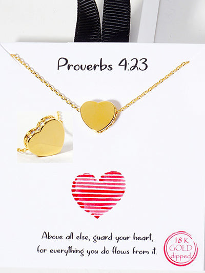 Proverbs Heart Necklace