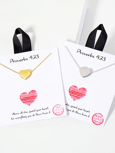 Proverbs Heart Necklace