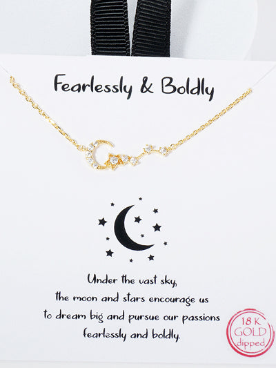 Moon and Star Necklace