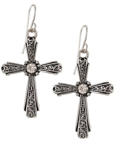 Cross Stone Earrings