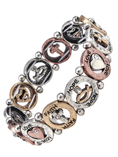 Faith, Hope and Love Stretch Bracelet