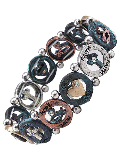 Faith, Hope and Love Stretch Bracelet