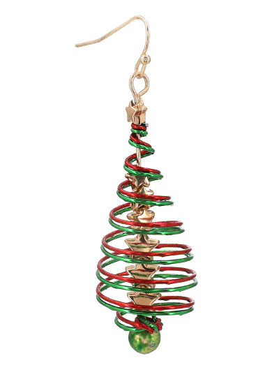 Wire Wrapped Christmas Tree Earrings