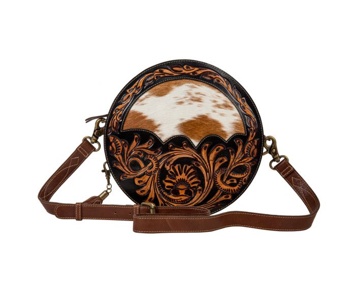 Round Hand Tooled Bag