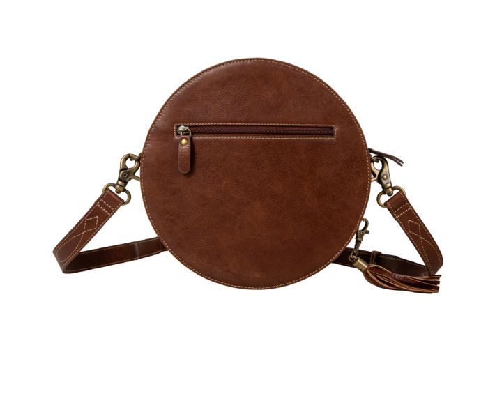Round Hand Tooled Bag