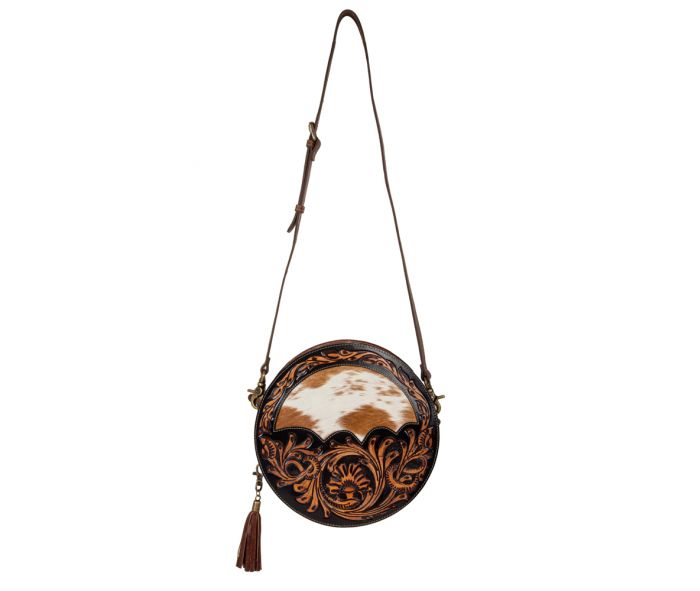 Round Hand Tooled Bag
