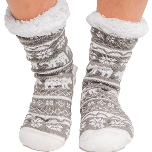 Nordic Bear Plush Sock