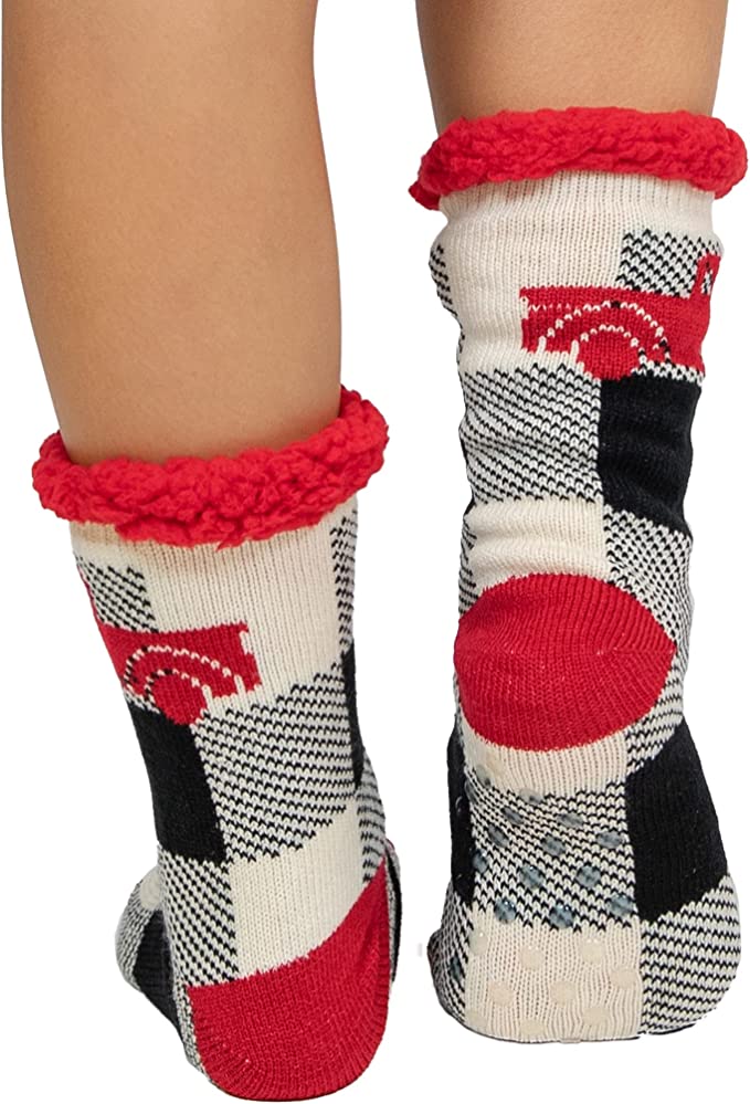 Truck Plaid Plush Sock