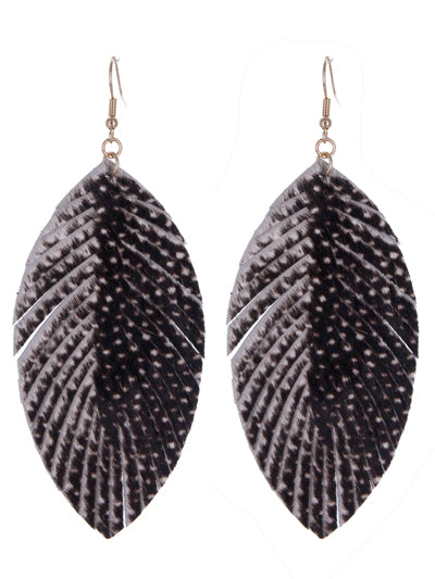 Leather Leaf Earring