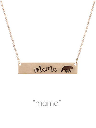 Mama Bear Bar Necklace