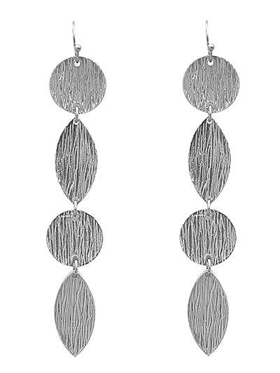 Wood Textured Dangly Earrings