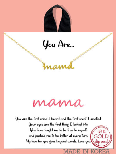 Mama Script Necklace