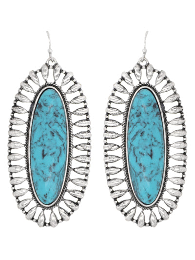 Large Western Turquoise Earrings