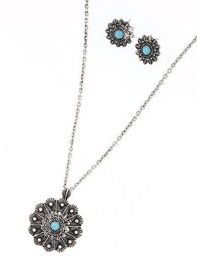 Western Flower Turquoise Necklace