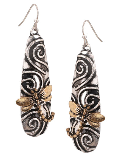 Swirl Dragonfly Earrings