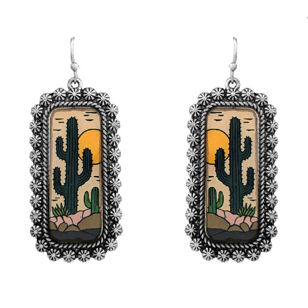 Cactus Western Earrings