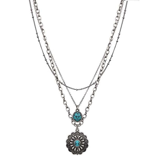 3-Tiered Turquoise Necklace