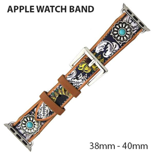 Western Turquoise Sunflower Watch Band