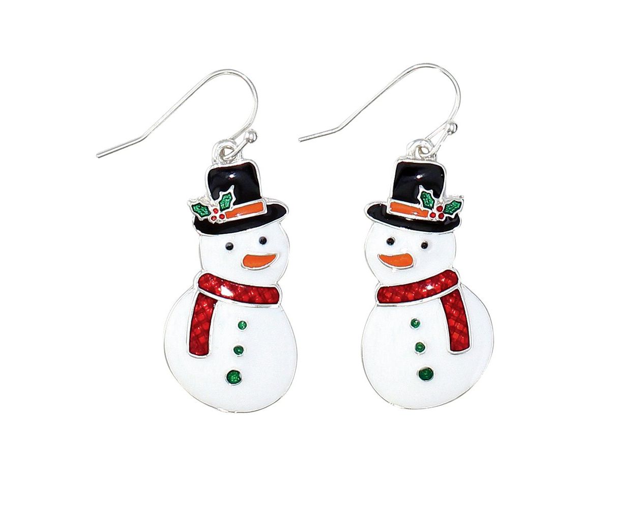 Scarf and Hat Snowman Earrings