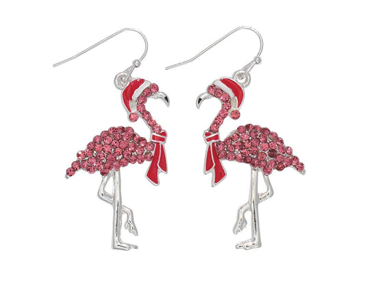 Christmas Flamingo Earrings