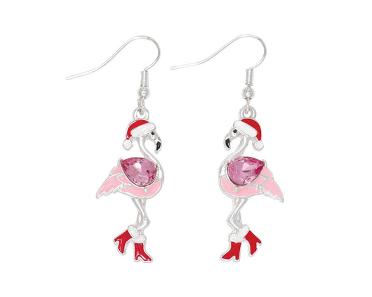 Holiday Flamingo Bejeweled Earrings