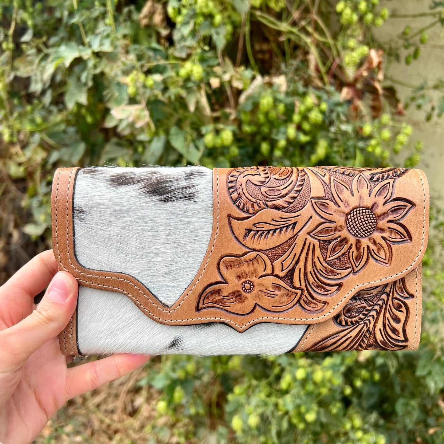 Hand Tooled Floral Wallet