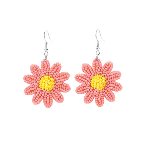 Seed Bead Floral Earrings